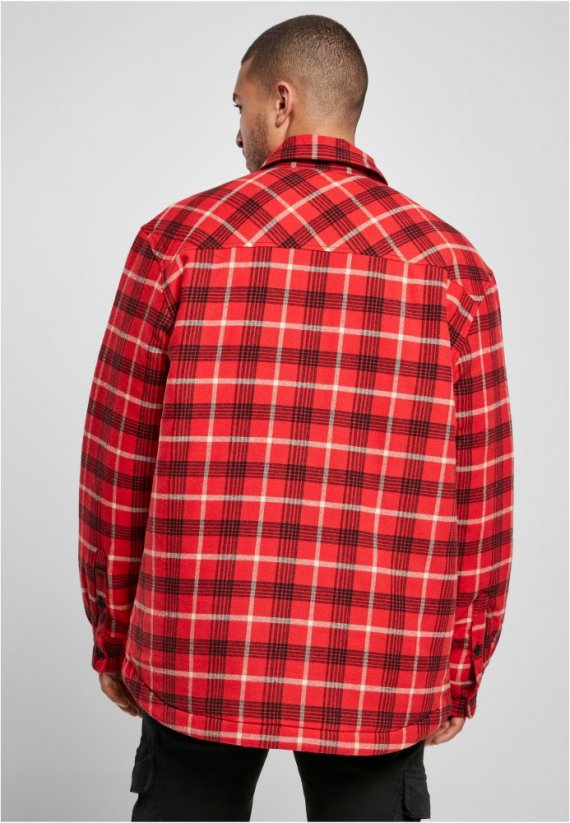 Plaid Quilted Shirt Jacket - red/black