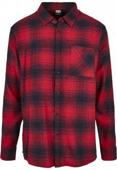 Červeno/čierna pánska košeľa Urban Classics Oversized Checked Grunge Shirt