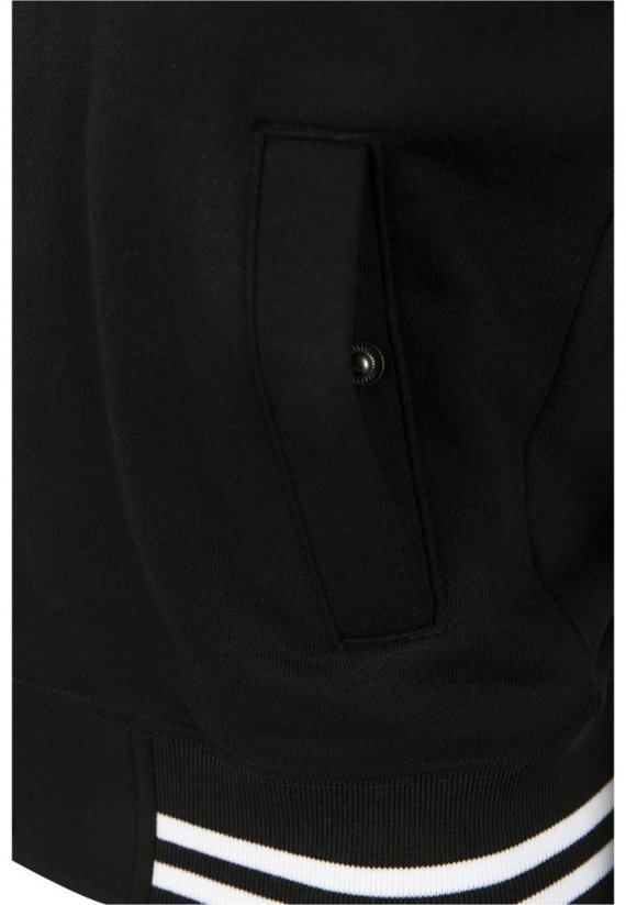 Ladies Inset College Sweat Jacket - blk/wht