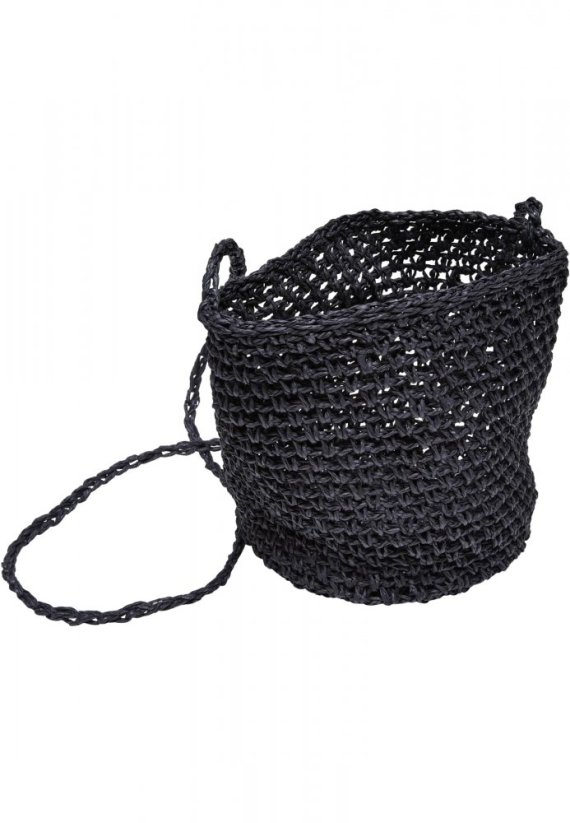 Mini Nature Bast Crossbody Bag - black