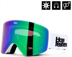 Snowboardové okuliare Horsefeathers Colt - biele, zelené