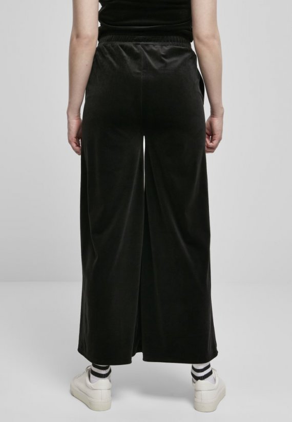 Damskie spodnie dresowe  Urban Classics Ladies High Waist Straight Velvet Sweatpants  - czarne