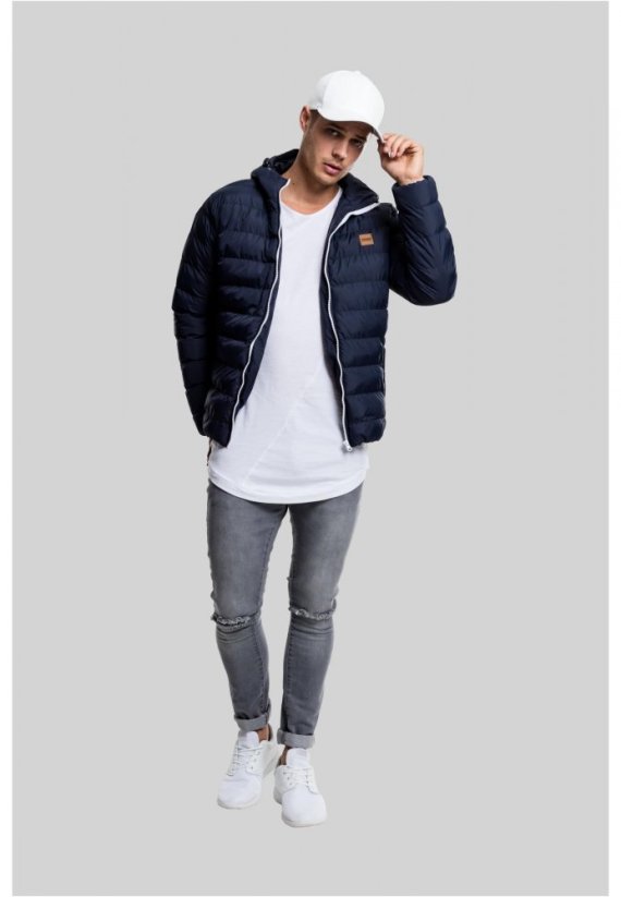 Pánská zimní bunda Urban Classics Basic Bubble Jacket - tmavě modrá