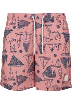 Pánske kúpacie šortky Urban Classics Pattern Swim Shorts - yacht aop