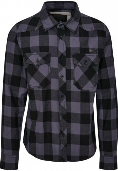 Čierna/tmavo šedá pánska košeľa Brandit Checked Shirt