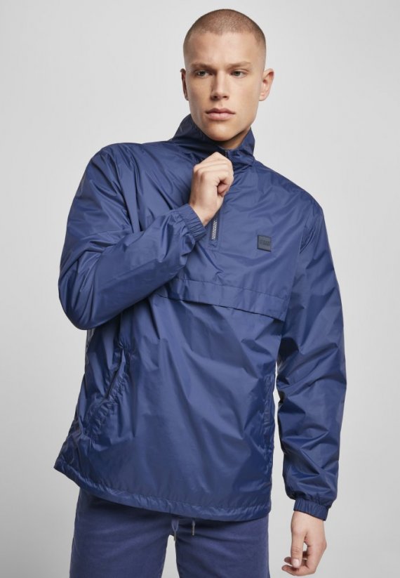 Stand Up Collar Pull Over Jacket - darkblue