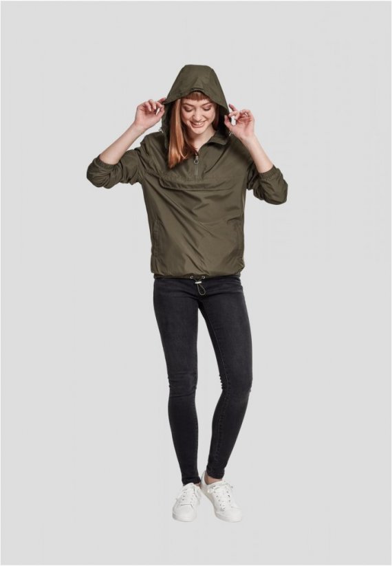Dámska jarná/jesenná bunda Urban Classics Ladies Basic Pullover - tmavo olivová