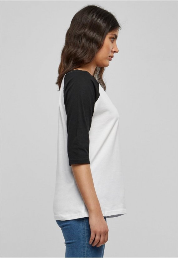 Černo/bílé dámské tričko Urban Classics Ladies 3/4 Contrast Raglan
