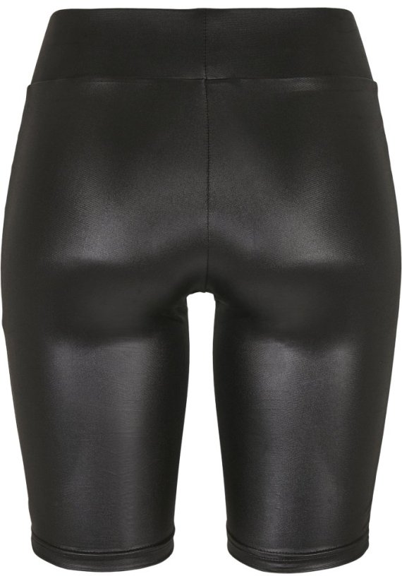 Ladies Synthetic Leather Cycle Shorts - black