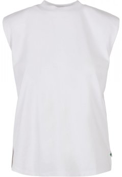 Ladies Organic Heavy Padded Shoulder Tank Top - white