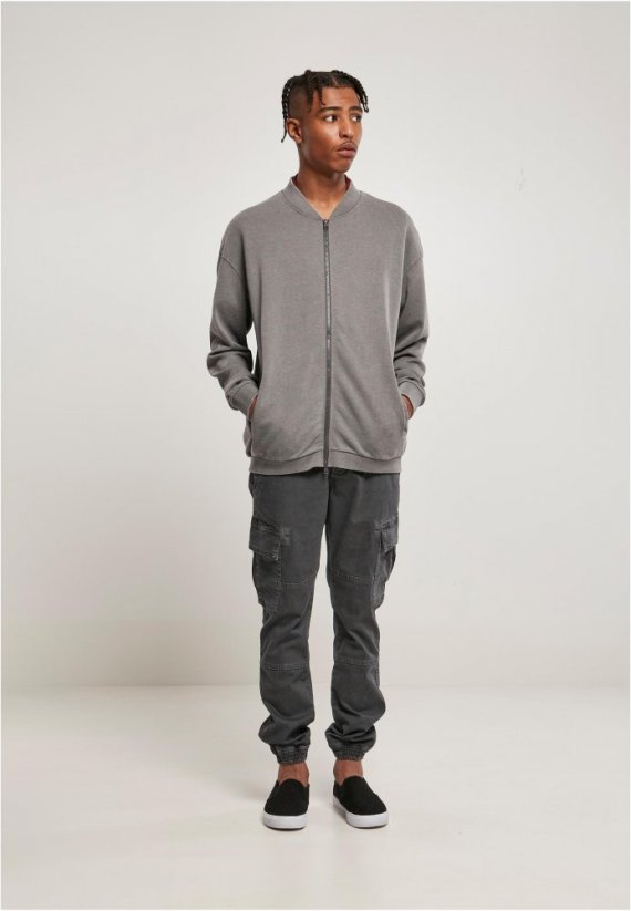 Pánská bomber mikina Urban Classics Washed Sweat - šedá