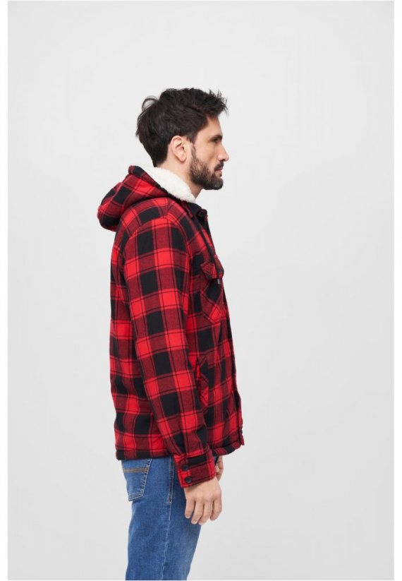Bunda Brandit  Lumberjacket hooded - red/black