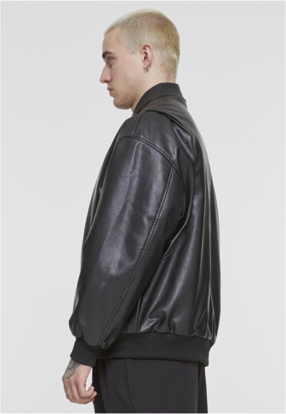 Synthetic Leather Blouson black 5XL