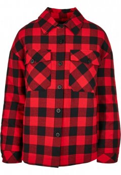 Ladies Flanell Padded Overshirt - black/red