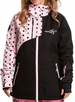 Zimní snowboardová dámská bunda Meatfly Deborah pink dots