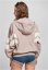 Ladies Crinkle Batwing Jacket - duskrose/whitesand