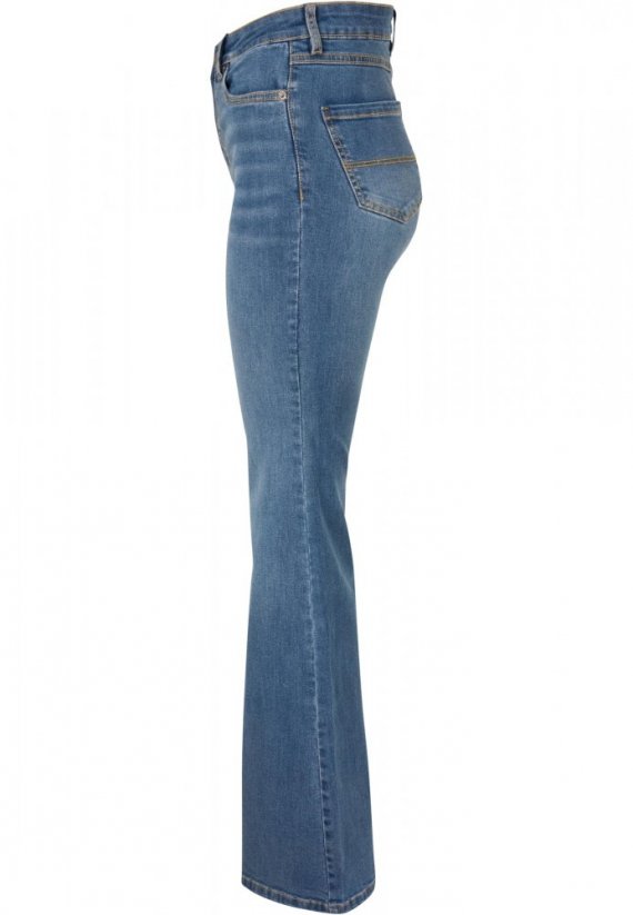 Damskie jeansy Urban Classics Ladies High Waist Flared Denim Pants - midstone washed
