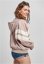 Ladies Crinkle Batwing Jacket - duskrose/whitesand