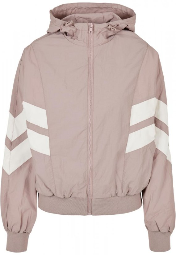 Ladies Crinkle Batwing Jacket - duskrose/whitesand