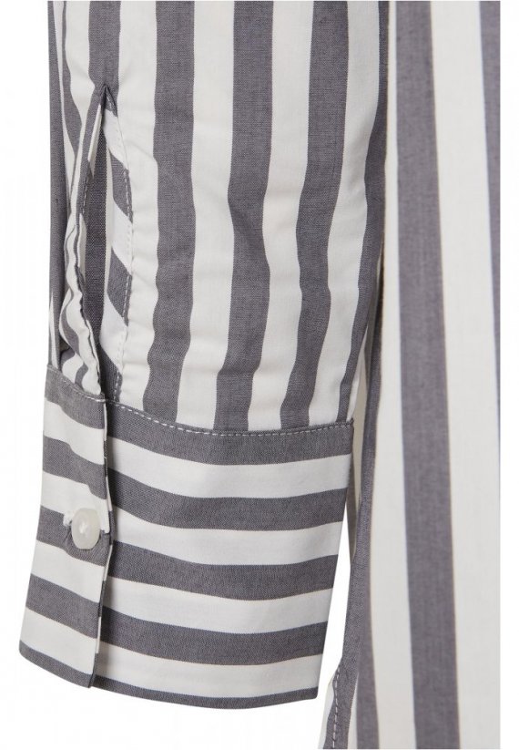 Ladies Oversized Stripe Shirt - white/darkshadow
