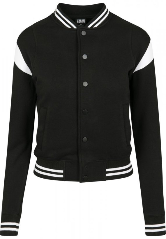 Ladies Inset College Sweat Jacket - blk/wht