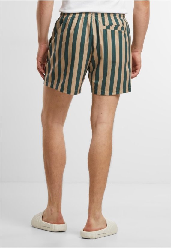 Striped Seersucker Swim Shorts black/offwhite XL - bottlegreen/unionbeige