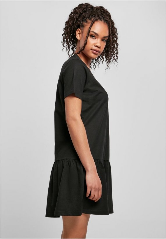 Dámské šaty Urban Classics Ladies Valance Tee Dress - black