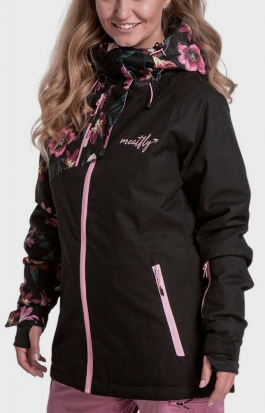 Zimná snowboardová dámska bunda Meatfly Deborah hibiscus black