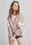 Ladies Crinkle Batwing Jacket - duskrose/whitesand