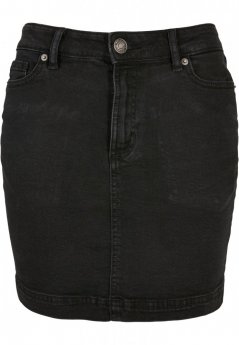 Ladies Organic Stretch Denim Mini Skirt - black washed