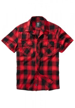 Pánská košile Brandit Checkshirt Halfsleeve - červená, černá