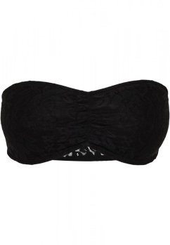 Dámská podprsenka Urban Classics Laces Bandeau - černá