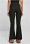 Ladies High Waist Rib Flared Leggings - black