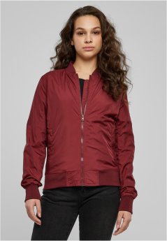 Ladies Light Bomber Jacket  - burgundy