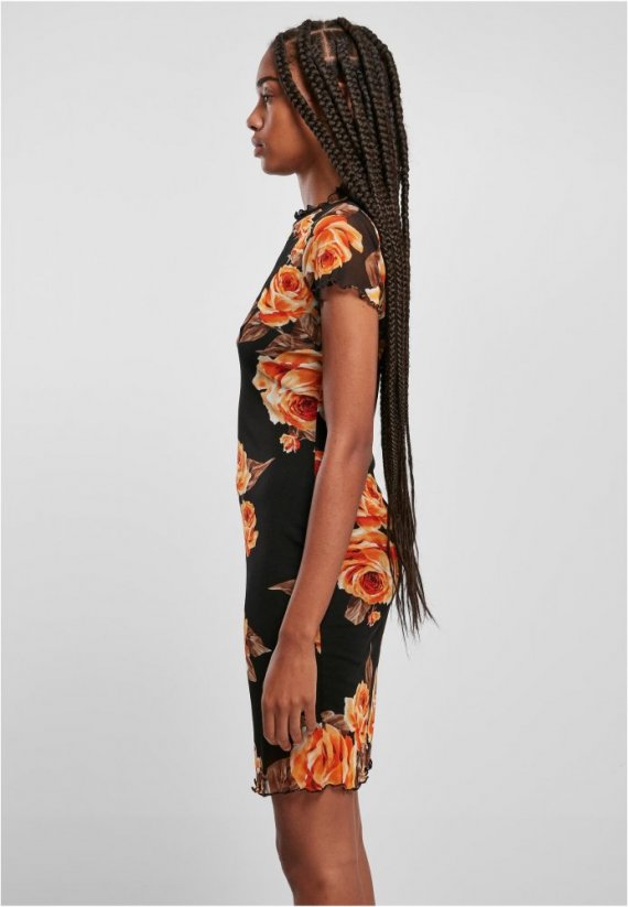 Dámské šaty Urban Classics Ladies Mesh Double Layer Dress - mangorose