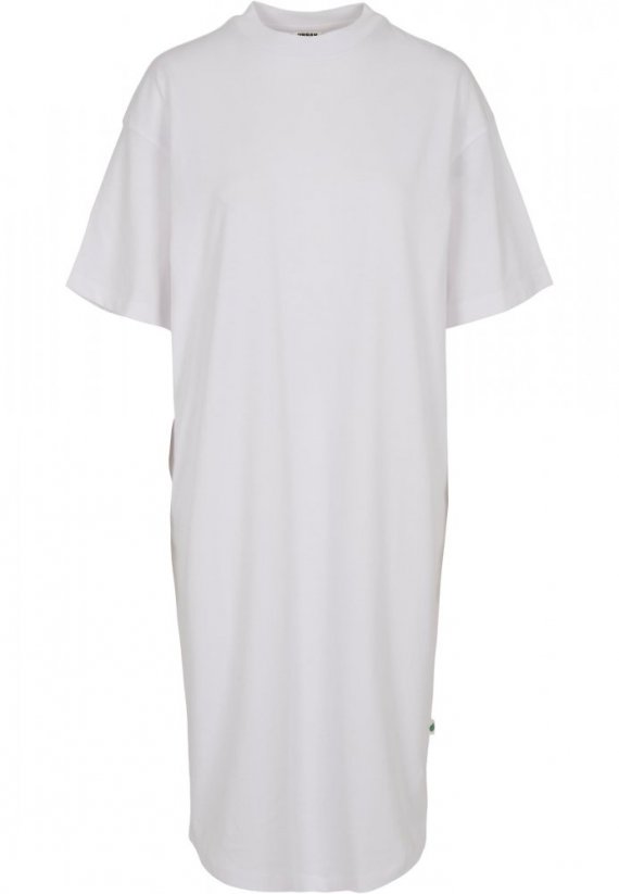 Ladies Organic Long Oversized Tee Dress - white