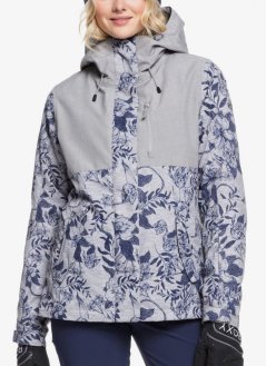 Bunda Roxy Jetty 3v1 heather grey botanical flowers