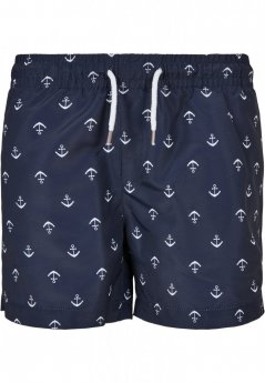 Boys Pattern Swim Shorts - anchor/navy