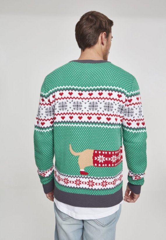 Sveter Urban Classics Sausage Dog Christmas Sweater