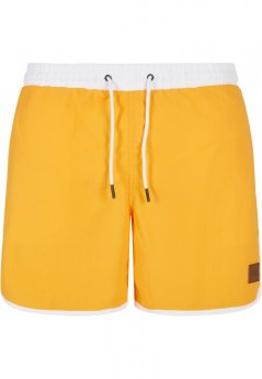 Pánske kúpacie kraťasy Urban Classics Retro Swimshorts - white/magicmango