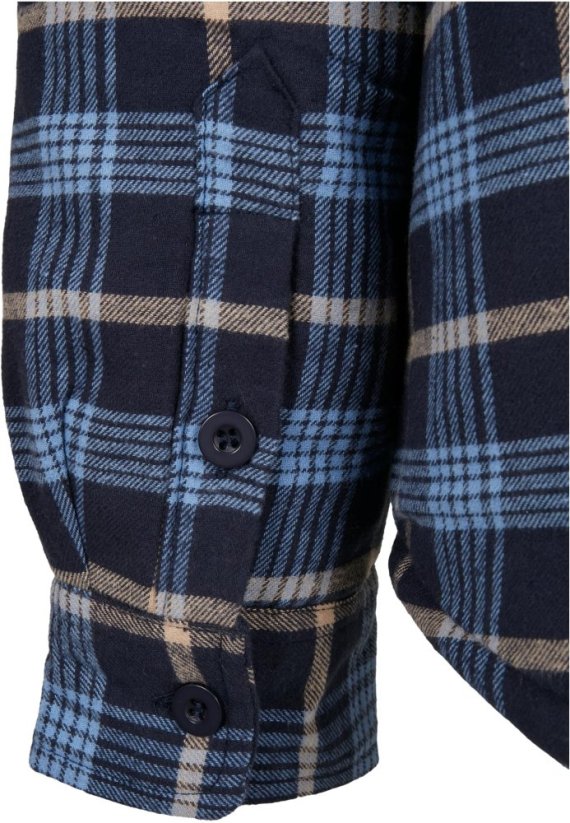 Plaid Quilted Shirt Jacket - lightblue/darkblue