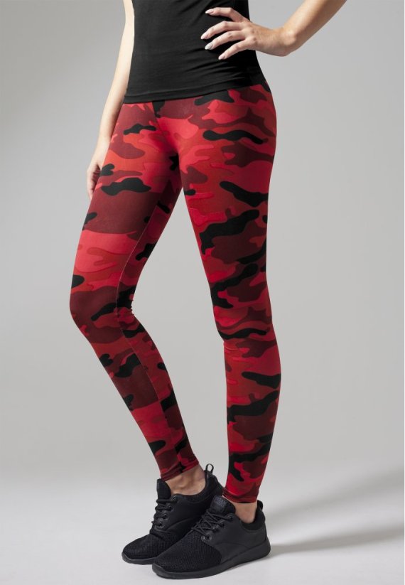 Ladies Camo Leggings - red camo