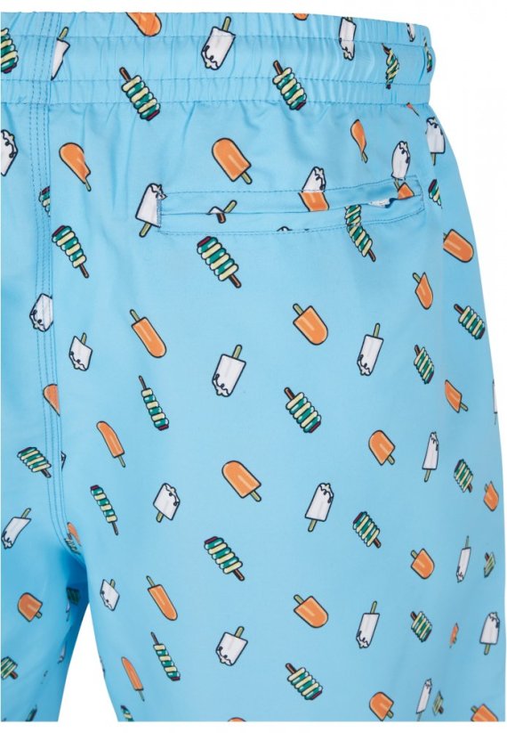 Pánske kúpacie šortky Urban Classics Pattern Swim Shorts - lightblue/ice