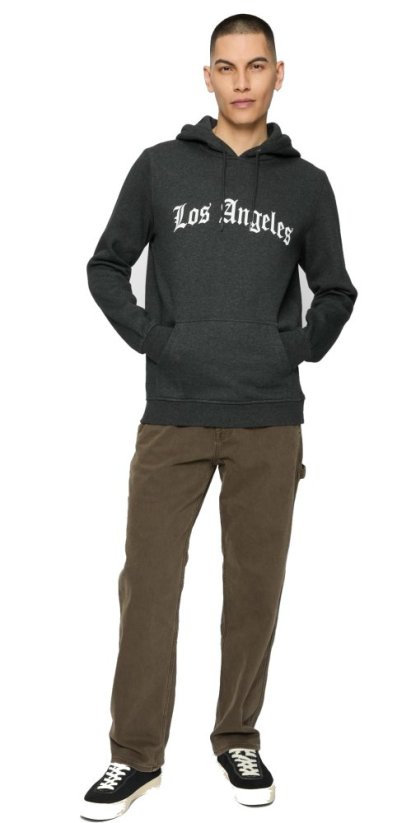 Pánská mikina Mister Tee Los Angeles Wording - tmavě šedá