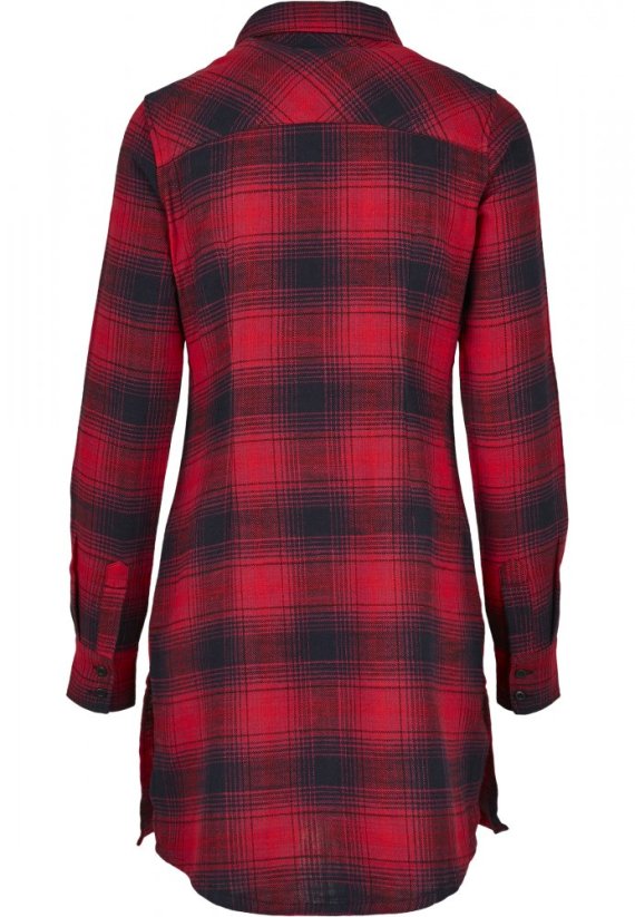 Dámská košile Urban Classics Check Shirt Dress - tmavě modrá/červená