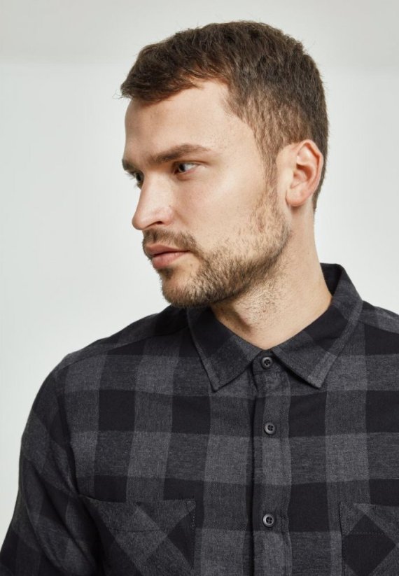 Koszula flanelowa męska Urban Classics - czarno szary