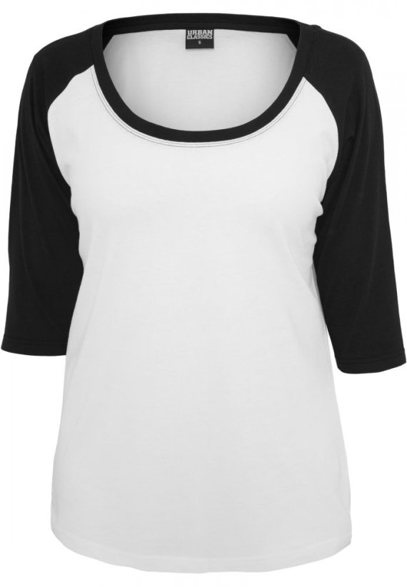 Černo/bílé dámské tričko Urban Classics Ladies 3/4 Contrast Raglan
