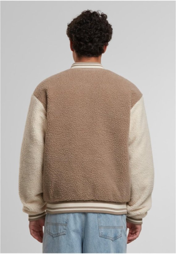 Teddy College Jacket darktaupe L - darktaupe