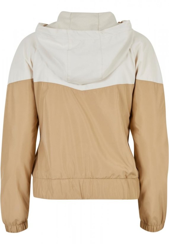 Dámská jarní/podzimní bunda Urban Classics Ladies Arrow Windbreaker - béžová,bílá