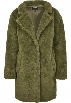 Płaszcz Urban Classics Ladies Oversized Sherpa Coat - olive